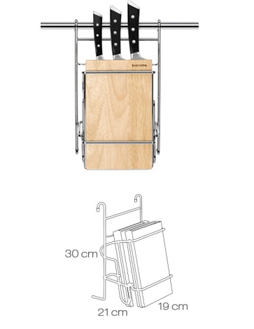 MONTI Polička - Blok na nože 6 otvorů 21x19v30cm